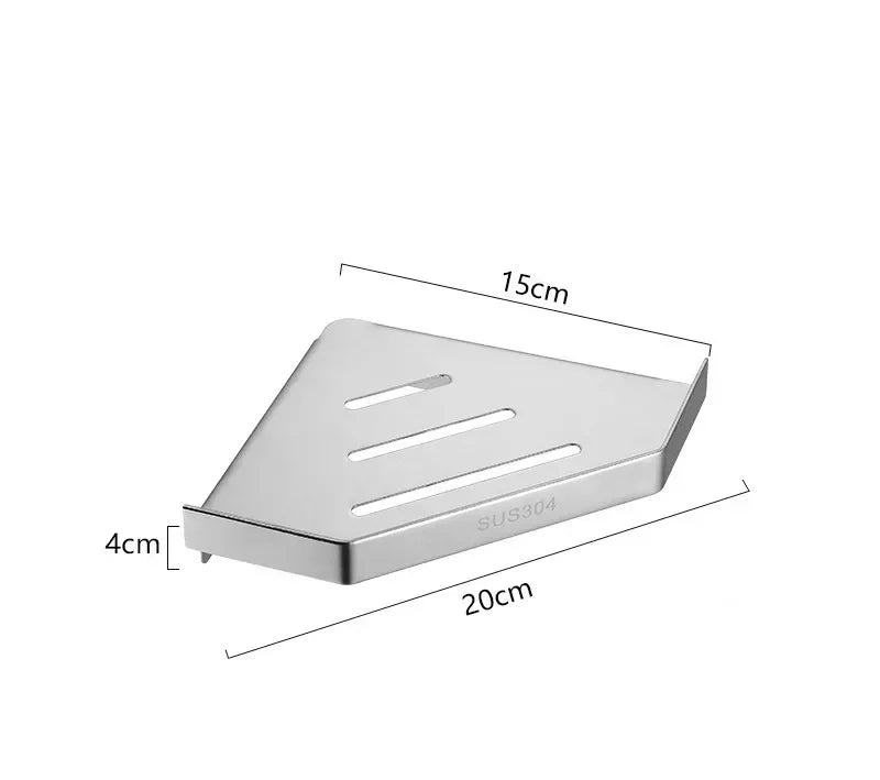 Bathroom Stainless Steel Shower Shelf Wall-mounted Triangle Basket Corner Stand Shampoo Shower Gel Storage Holder Accessories