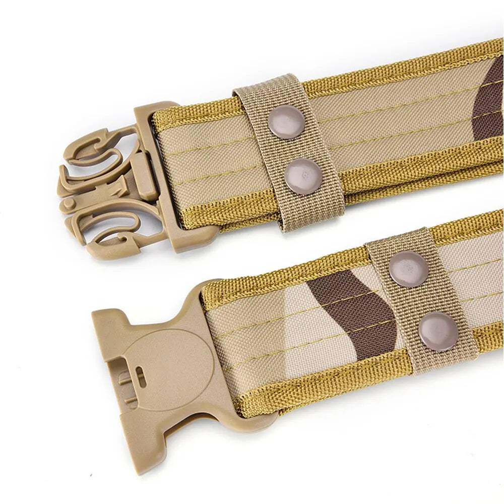 Neutral Wide Nylon Tactical Belt, Camouflage Oxford Cloth Design, Sturdy Waist Strap for Outdoor Mountaineering, Work & Training