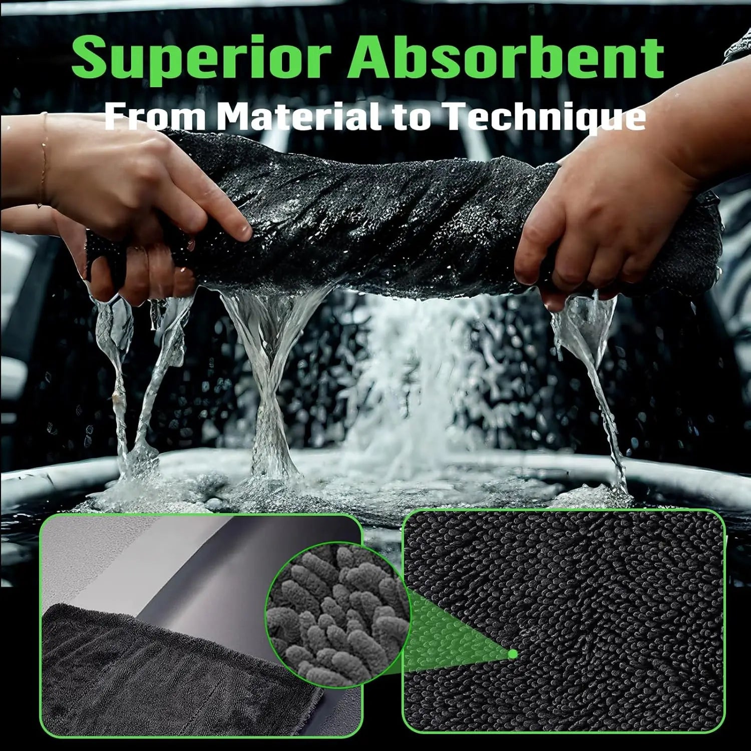 1pc Ultra-Absorbent Microfiber Cleaning Cloth - Soft, Durable & Quick-Dry Towel for Cars, Home, and Bathroom Use