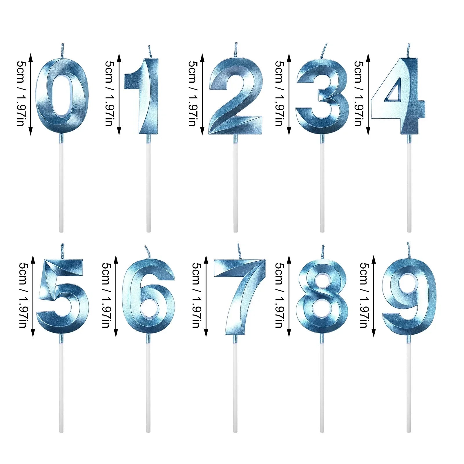 Vibrant Blue Pink Green 1pcs 0-9 Number Candles Decor for Kids Happy Birthday Event Anniversatires &Parties Decoration DIY