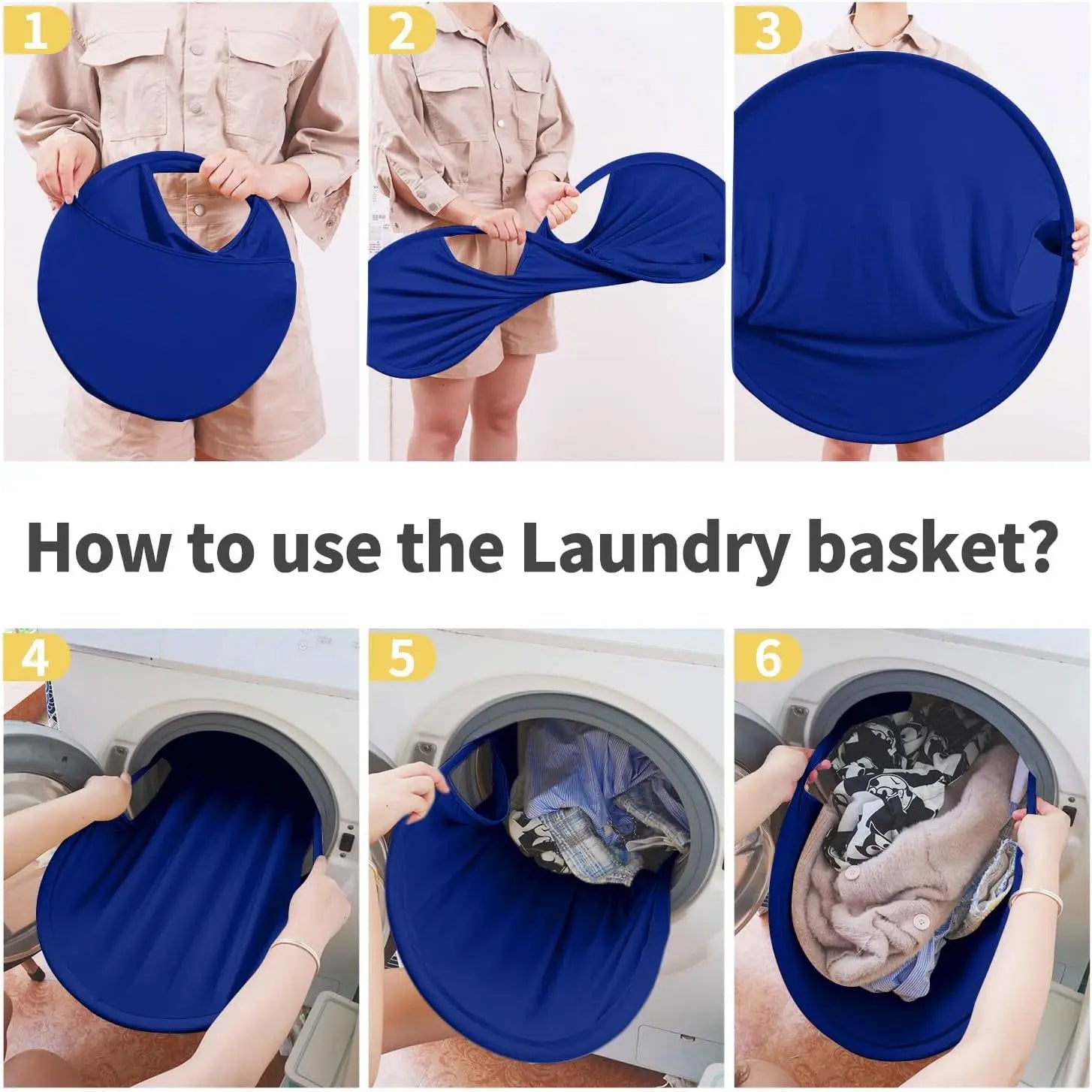 Foldable Laundry Basket Collapsible Portable Pop Up Laundry Hampers Dirty Clothes Laundry Storage Basket