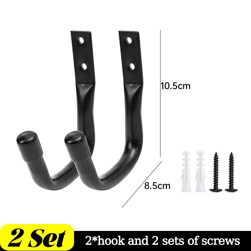 12/2x Heavy Duty Metal Garage Storage Hooks Wall Mounted J Hanger Hooks Utility Hanging Hook for Cycling Bike Garden Accessories