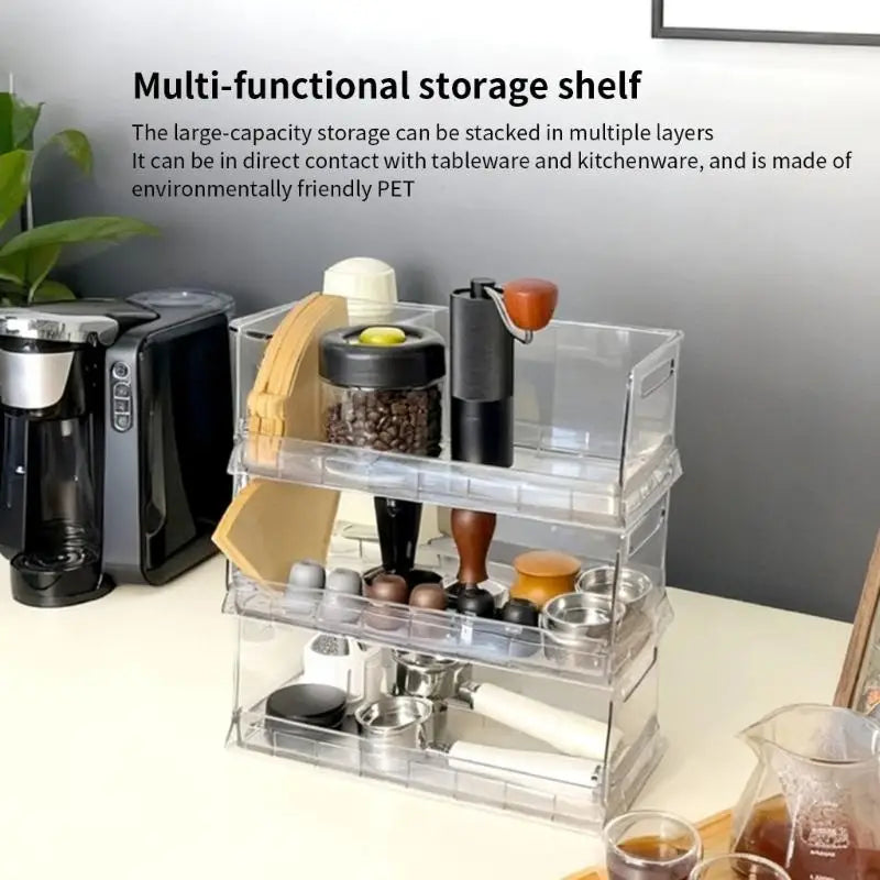 E8BD Transparent Coffee Pods Display Rack Stackable Designs Space Efficient Organiser For Pods Storage Solution