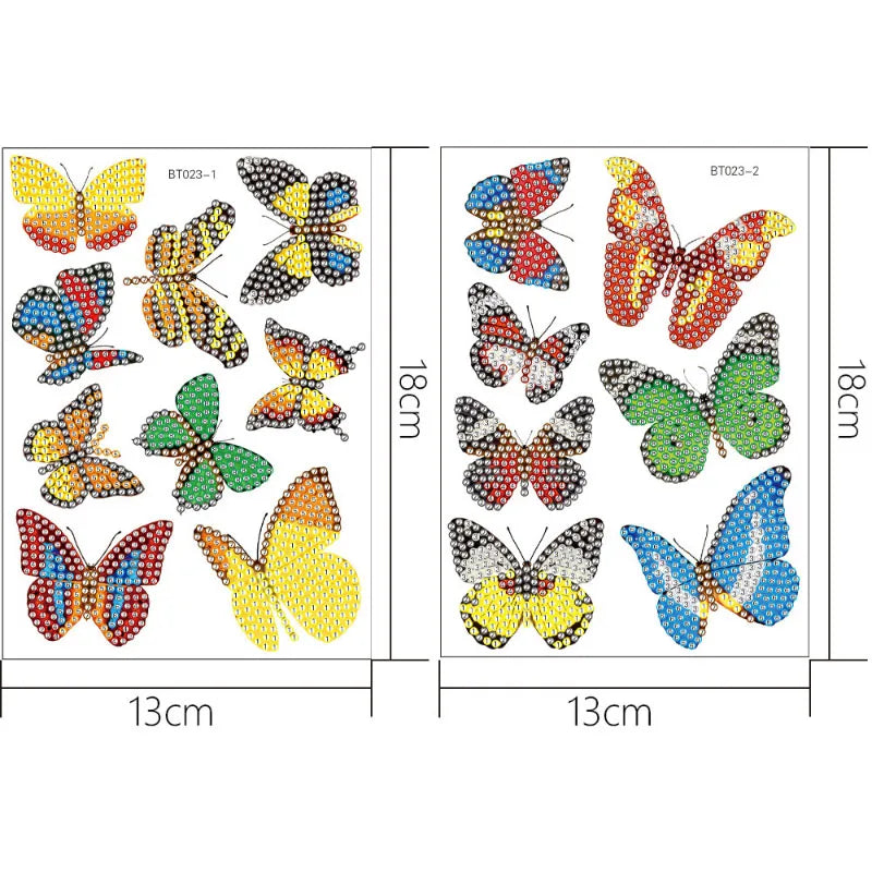 Diamond Painting Art Kit for Kids Boy Girl Easy to DIY Creative Butterfly Floral Diamond Art Sticker Craft by Numbers Embroidery