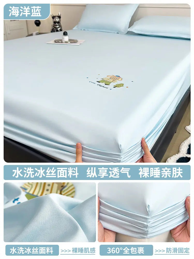 Cute Bedroom Bedsheets Cooling Kids Comferter Blue Bedsheets Pillow Cover Soft Ropa De Cama Juego Completo Bedding Set