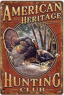 Hunting Sign Vintage Metal Sign Wooden House Wall Decor for Hunter Man Cave Gift Pistola  Metal Decorative 8 * 12 Inch