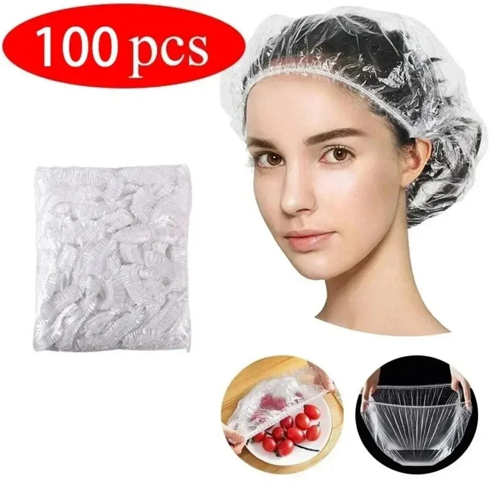 100pcs Disposable Fresh-keeping Film Cover Reusable Kitchen Household Food Grade Fresh-keeping Bowl Cover PE Fresh-keeping Film