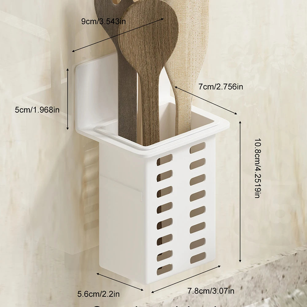 Wall Mounted Drainage Storage Rack Holder Wall-mounted Storage Box For Bathroom Toiletries Kitchen Office Hanging Bracket