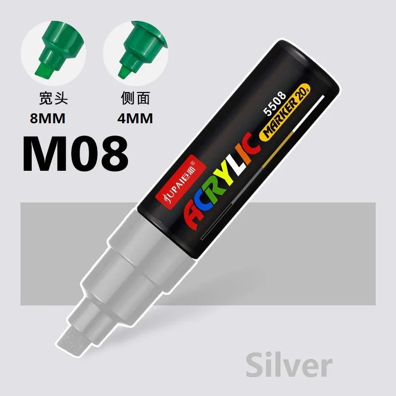 15 Colors Larger Capacity Acrylic Marker Pens,Ultra Wide Head 15MM/8MM Graffiti,Painting,Drawing,advertising posters Art Supplie