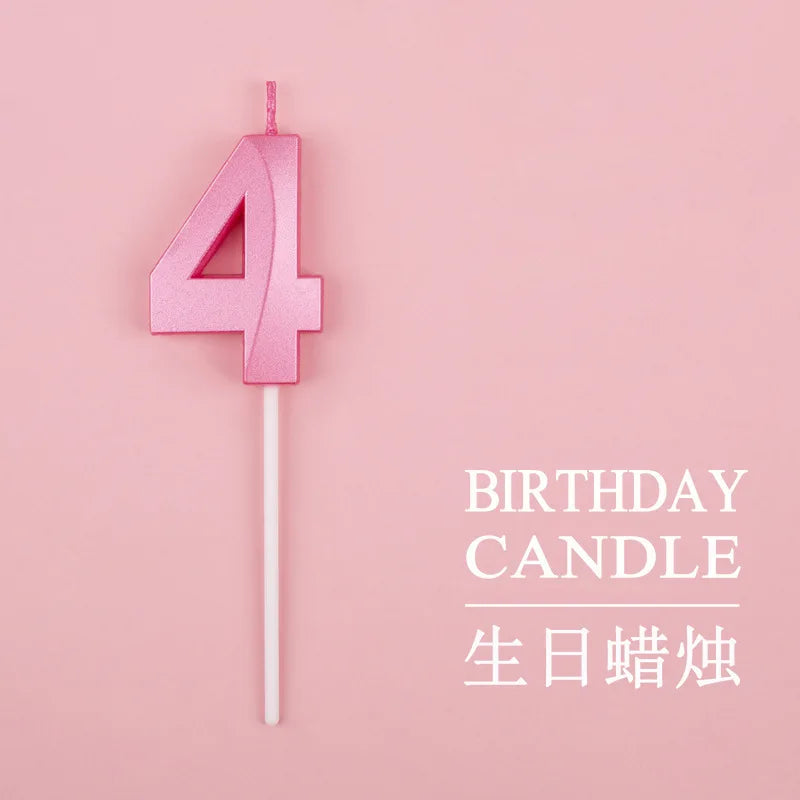 Vibrant Blue Pink Green 1pcs 0-9 Number Candles Decor for Kids Happy Birthday Event Anniversatires &Parties Decoration DIY