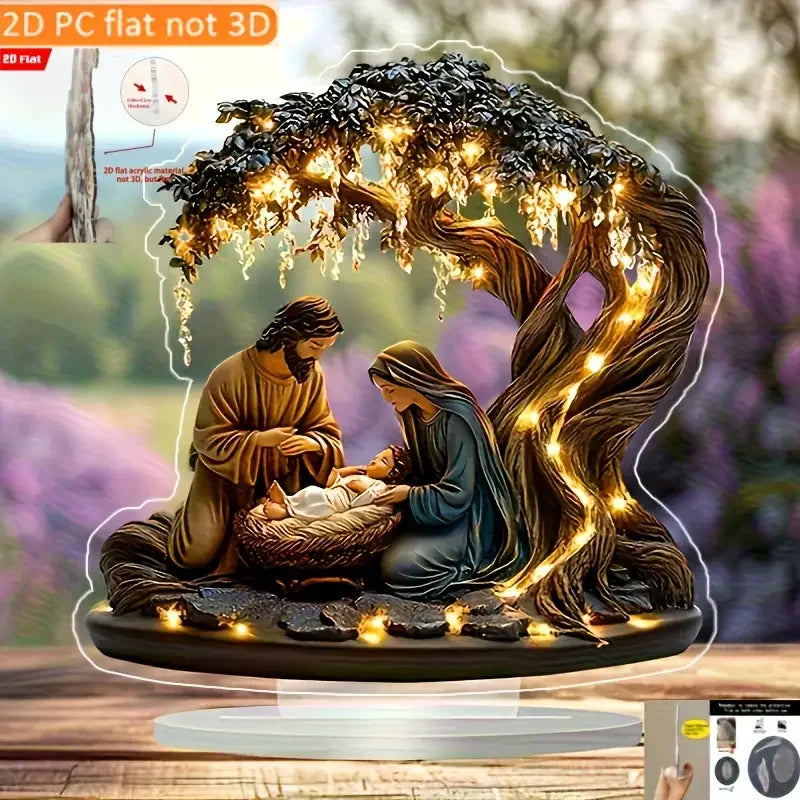 1PCS Jesus Scene Related Characters Home Decoration Crafts Newborn Desktop Decoration Statues Ideal Festival Decora Statues