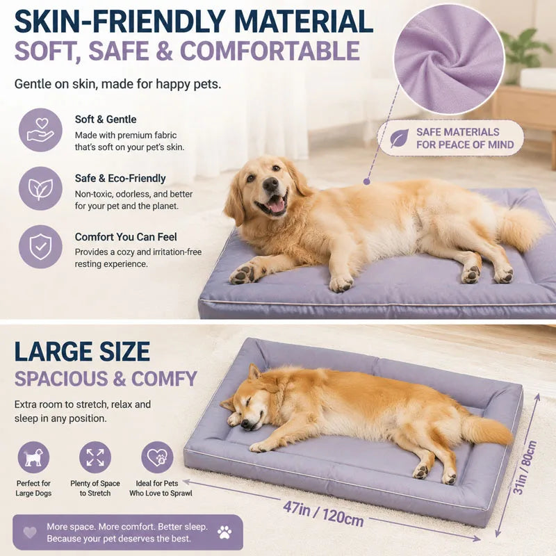 Waterproof Dog Bed Oxford Pet Cushion for All Seasons Thickened Memory Foam Filling Bite-resistant Pet Mat Pet Supplies 강아지 방석