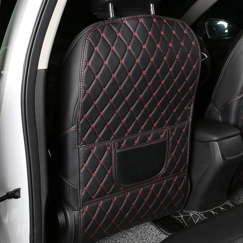 Kcimo PU Leather Car Anti-Kick Mats Auto Seat Back Protector Cover For Children Car Back Seat Anti-Dirty Pad Car  Accessories
