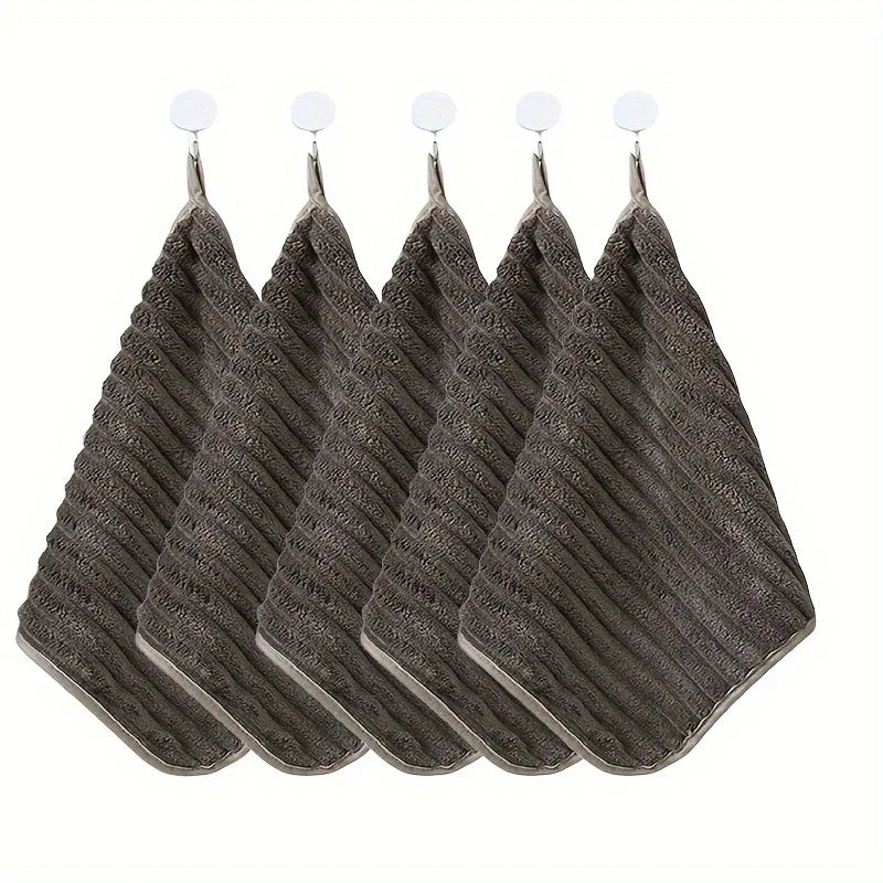 5-Piece Luxury Soft Super Absorbent Hand Towel Set - 11.8*11.8 inch Quick Drying Washcloths for Household and Daily Necessities