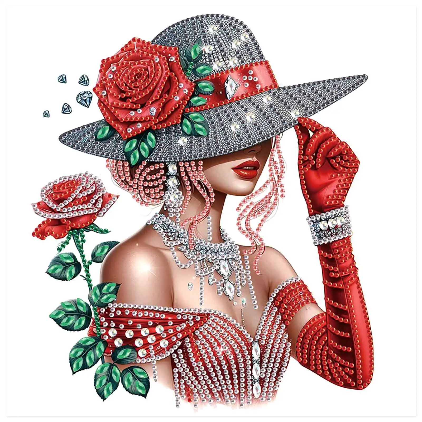 Diamond Art Painting Kits for Adults,DIY Elegant lady Special Shape Diamond Art Kits for Beginners for Home Wall Decoration Gift