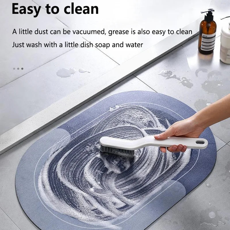 Bathroom Bath Mat Absorbent Anti-slip Diatom Ooze Bath Mats Quick Drying Bath Shower Rug Kitchen Entrance Door Mat Home Floormat