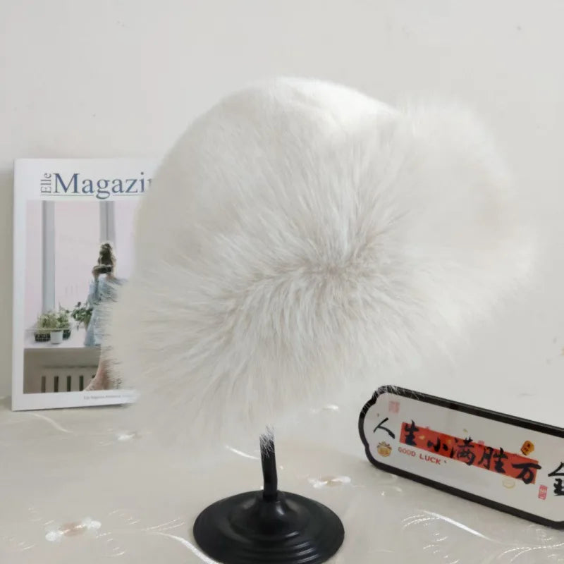 Furry Hats For Women, Autumn Winter Korean Style Warm Hats, Solid Color Flattering Mongolian Hats, Thickened Winter Outfits
