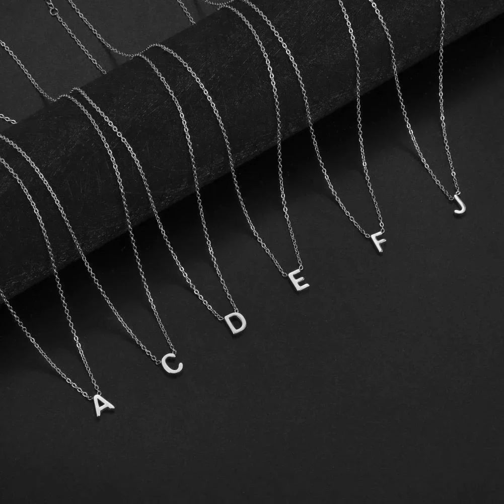 Unift Alphabet A-Z Initial Name Necklace for Women Letter Pendant Clavicle Chain Choker Trendy Jewelry Family Accessories Gift