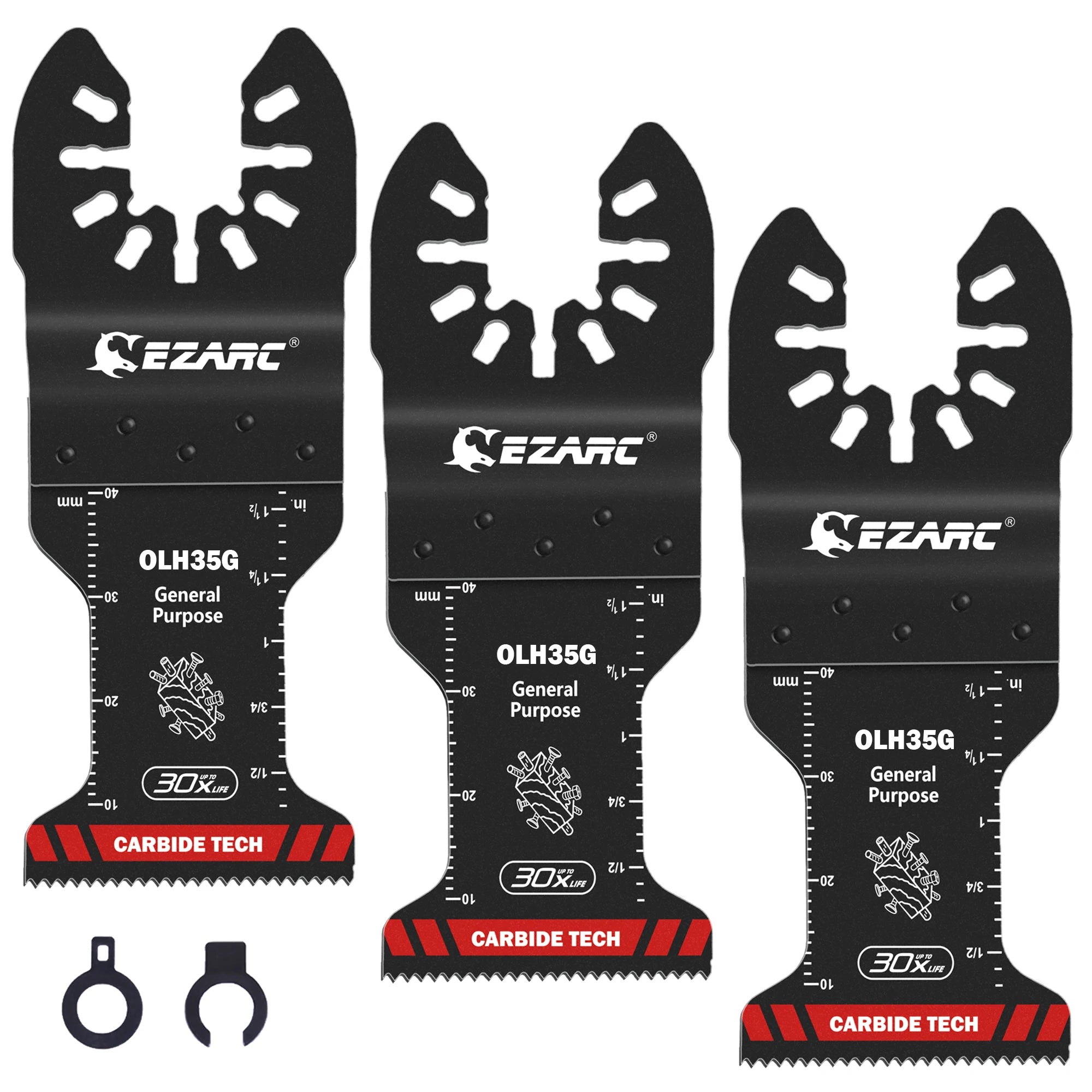 EZARC General Purpose Multitool Blades 3PC Carbide Oscillating Saw Blades Quick Release for Metal Nails Wood Plaster Drywall PVC