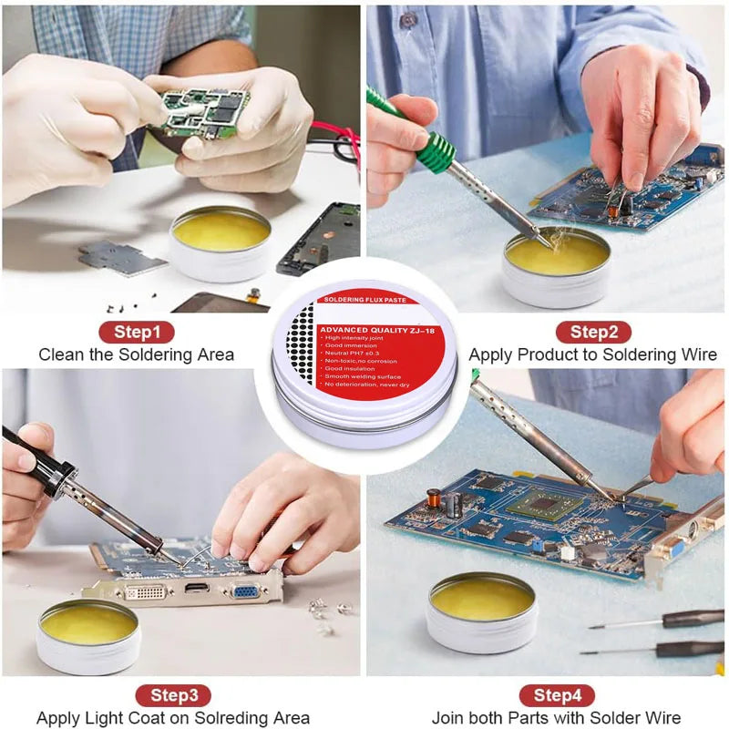 30g/50g/100g Solder Paste Rosin Flux No Clean for Electronics - Lead-free Welding Flux for Circuit Boards & Iron Repair