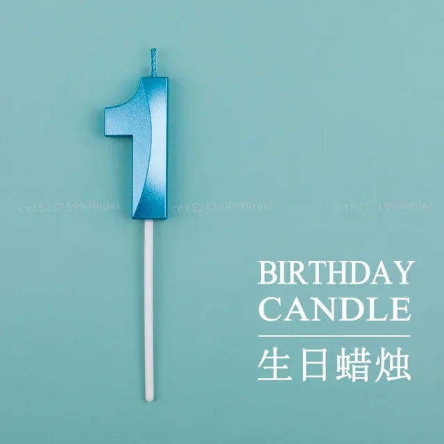 Vibrant Blue Pink Green 1pcs 0-9 Number Candles Decor for Kids Happy Birthday Event Anniversatires &Parties Decoration DIY