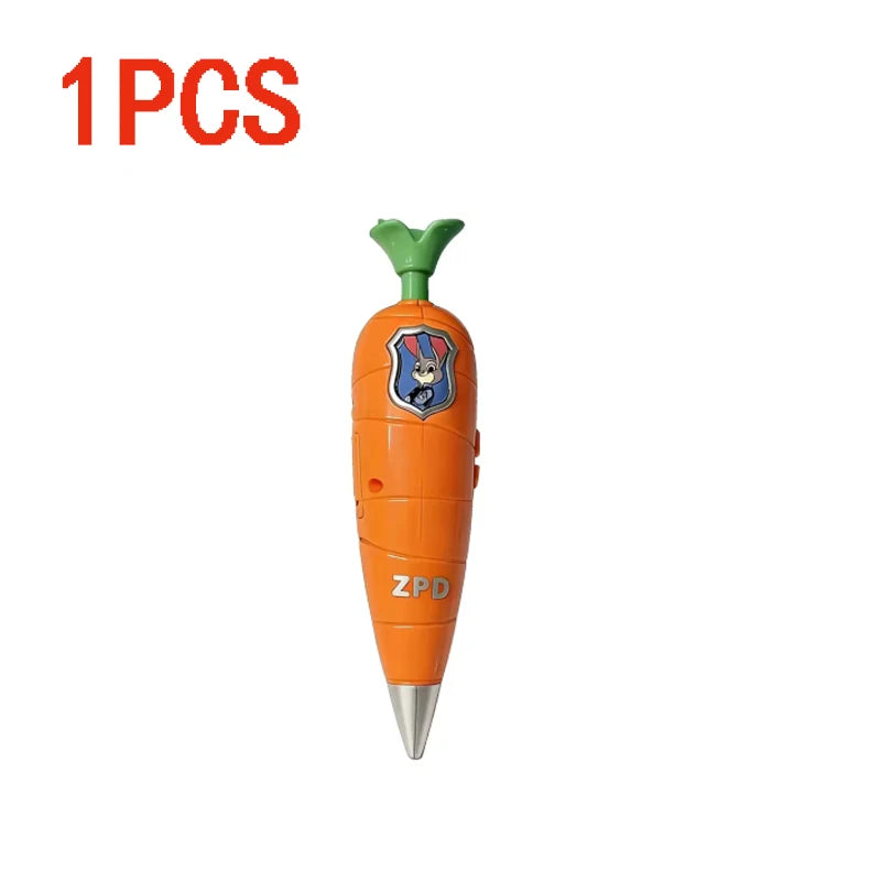Zootopia 2 Carrot Recorder Pen  Judy - Nick Style for Kids  60s Mini Recorder  2-in-1 Gel Pen Stationery