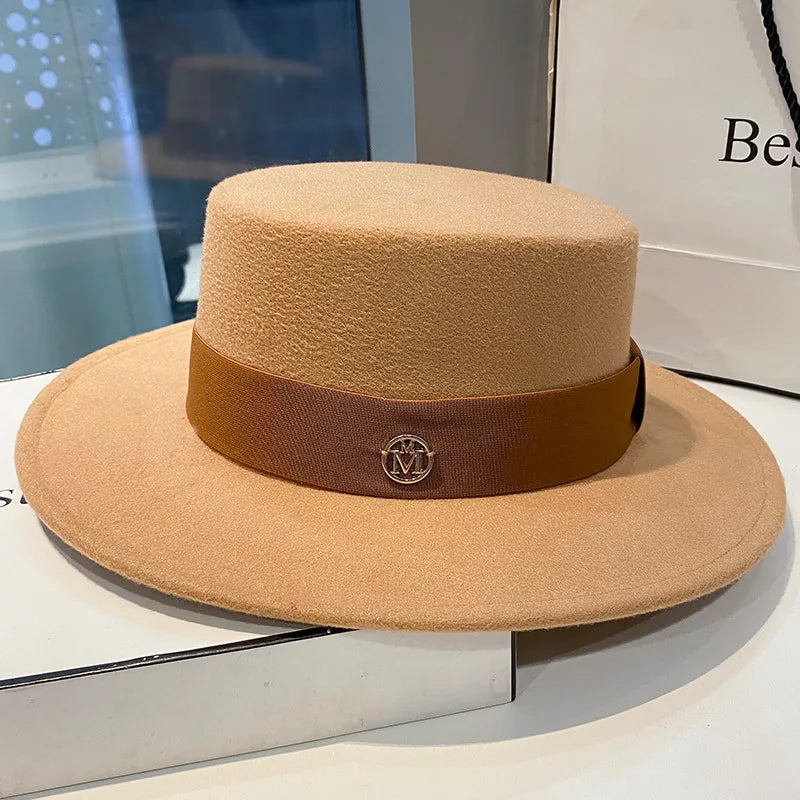 Fedora Hats for Women Fashion Elegant Bowler Dress Caps Panama Church Wedding Ribbon Band Hat Men Felt Jazz Hat