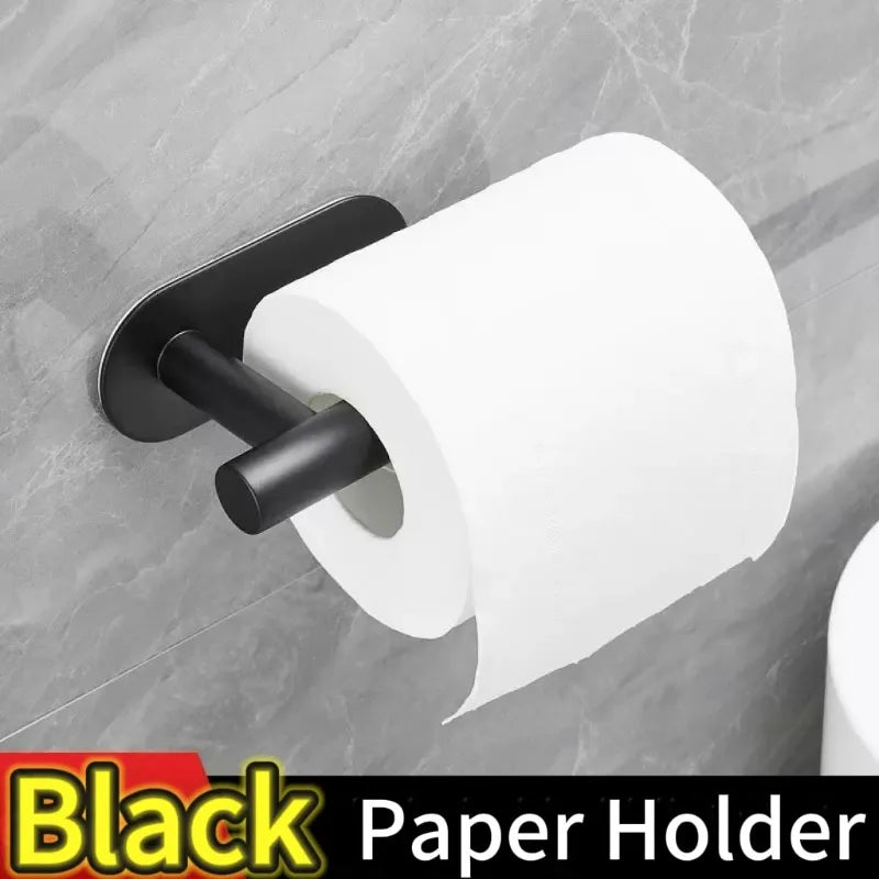 Plastics Paper Towel Holder Self Adhesive Toilet Roll Paper Holder No Punching Kitchen Bathroom Lengthen Storage Rack