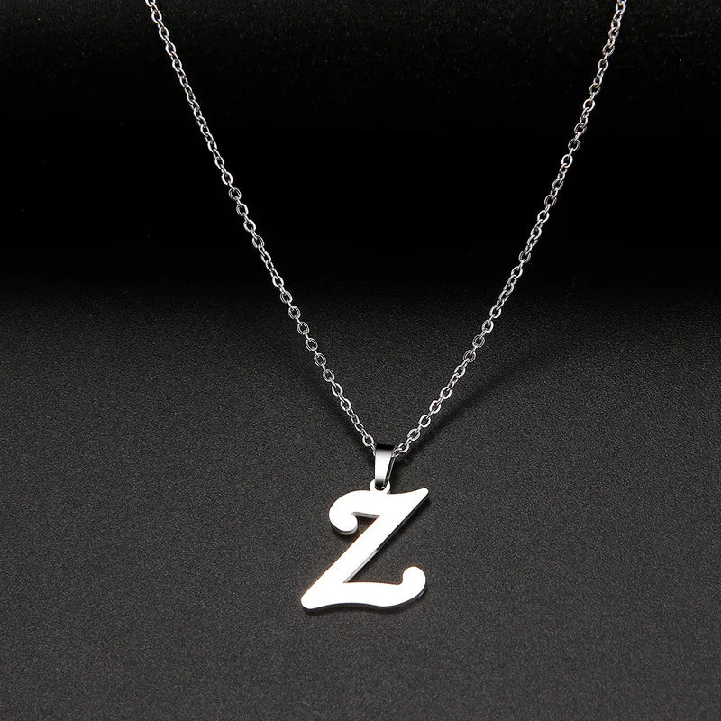 316L Stainless Steel Necklace A To Z 26 Letters Initial Minimalist Necklaces For Women Big Alphabet Pendant Gifts Jewelry gift