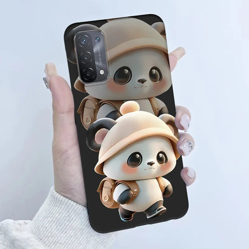 For Oppo A54 5G A74 5G A93 5G Case Soft TPU Silicone Cover Cute Astronaut Panda Phone Case CPH2195 CPH2197 CPH2263 Coque Funda