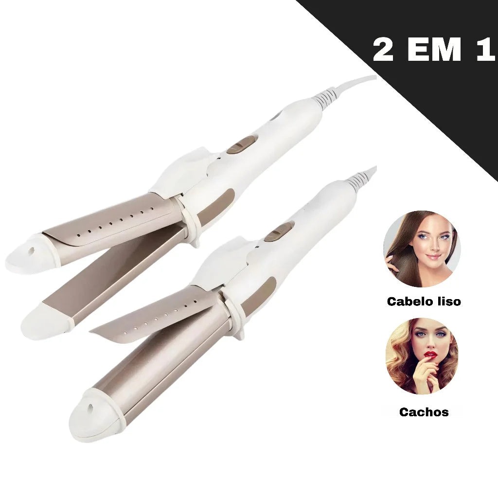 Hair Straightener & Curler - 2-in-1 Travel Size