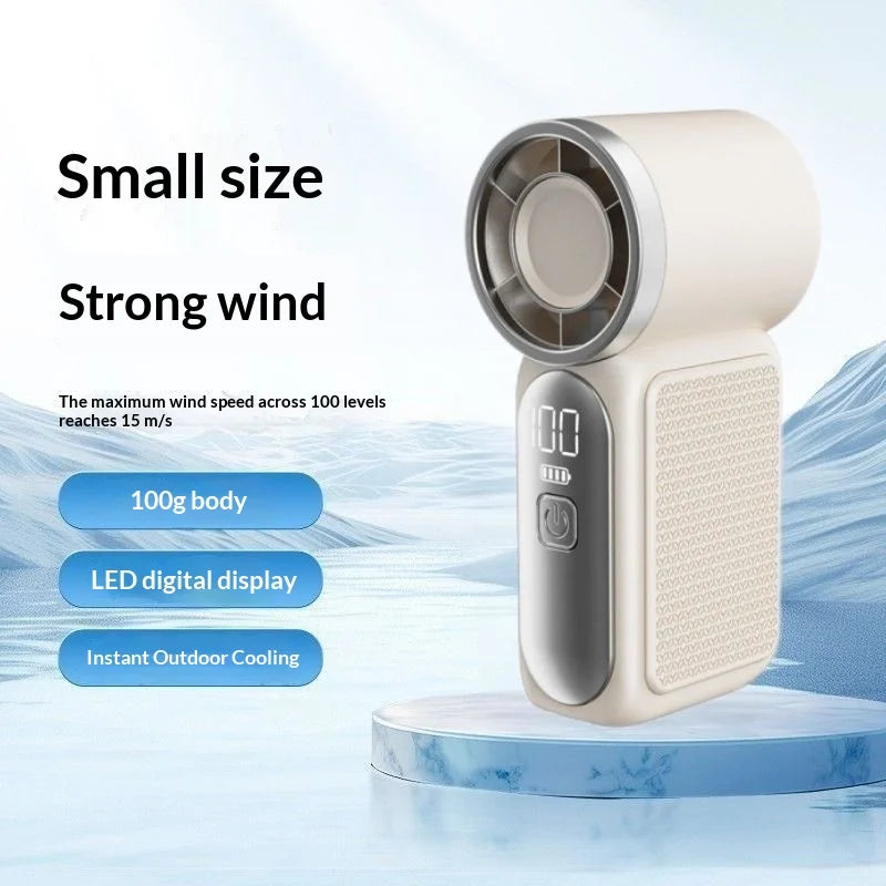 Portable Pocket Fan with LED Digital Display – Lightweight Handheld for Travel & Outdoor