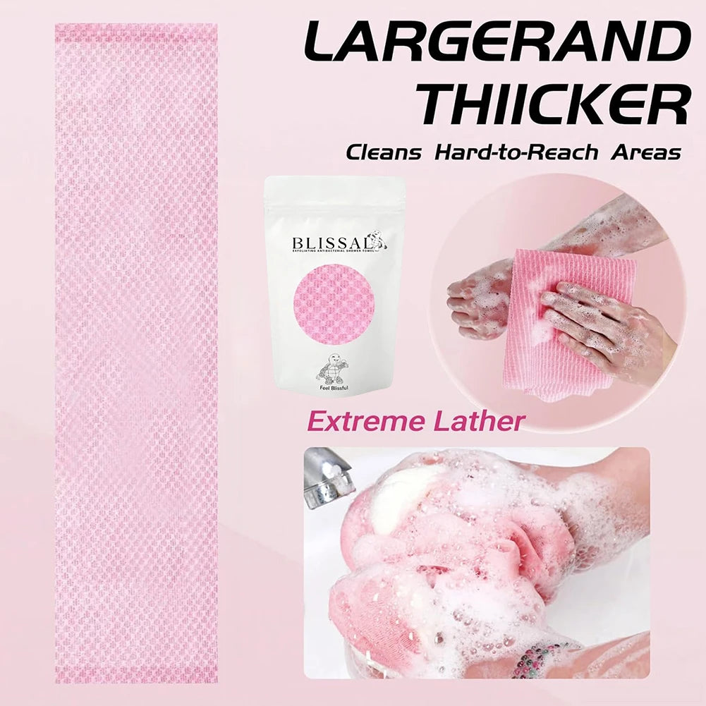 1PCS Quick-drying Exfoliating Shower Towel Deep Cleansing Scrub Wash Cloth Body Shower Gentle Exfoliation Removes for Men Woman