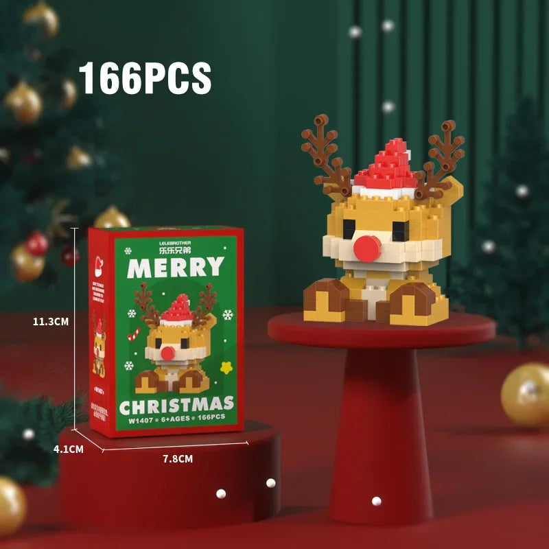 DIY Christmas Santa Claus Building Blocks Set Christmas Themed Brick Ornaments Mini Block Figures Christmas Birthday Gifts Kids