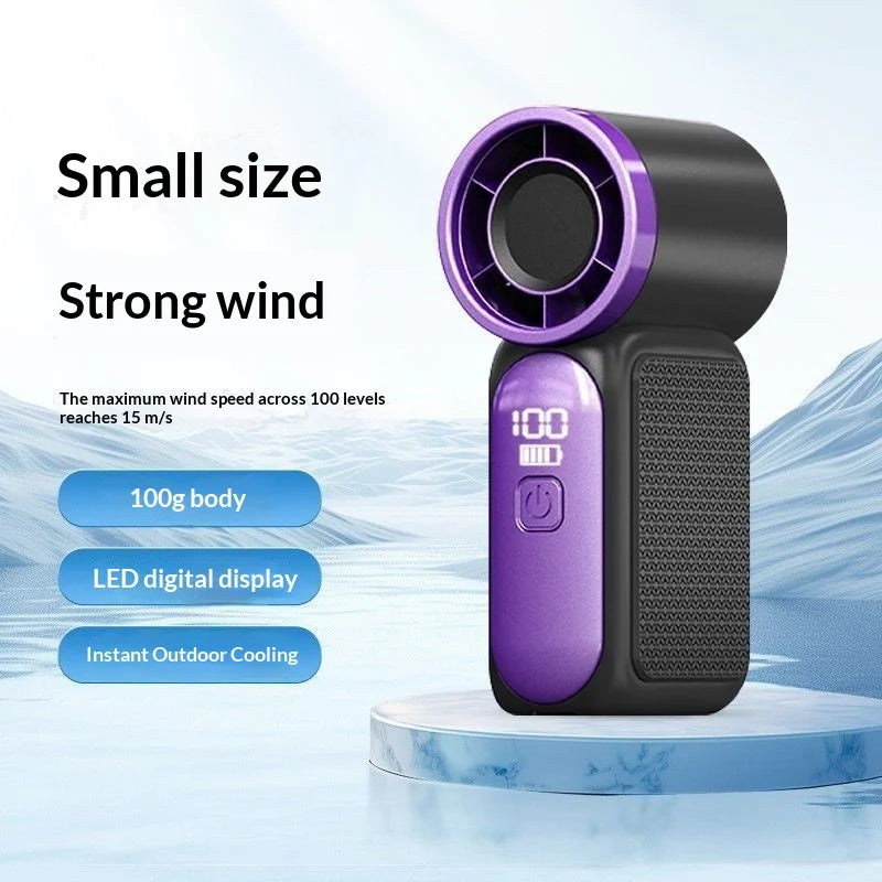 Portable Pocket Fan with LED Digital Display – Lightweight Handheld for Travel & Outdoor