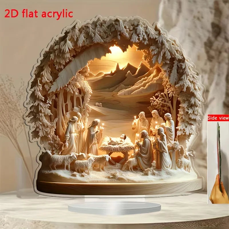1PCS Jesus Scene Related Characters Home Decoration Crafts Newborn Desktop Decoration Statues Ideal Festival Decora Statues