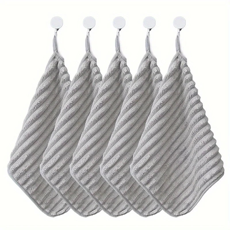 5-Piece Luxury Soft Super Absorbent Hand Towel Set - 11.8*11.8 inch Quick Drying Washcloths for Household and Daily Necessities