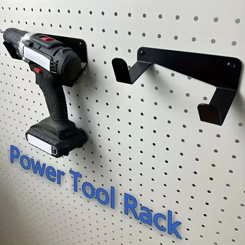 Wall-Mounted Electric Tool Metal Rack, Drill Wall Storage Organizer for Garage Workbench Pegboard Display and Cabinet Space