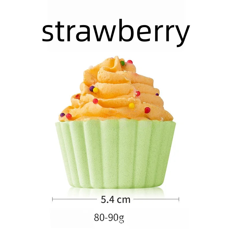 80g Cake Shaped Bath Salt Ball Bubble Bath Bombs Creamy Children's Aromatherapy Essential Oil Bath Balls for Relaxing Soak