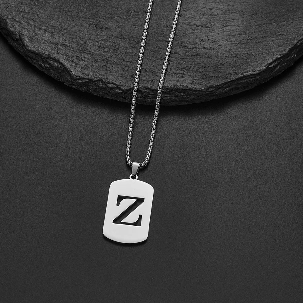 Delicate Initial Name Letters Charm Pendant Necklace For Men Alphabet A-Z Stainless Steel Jewelry Women 2024 Collar Hombre