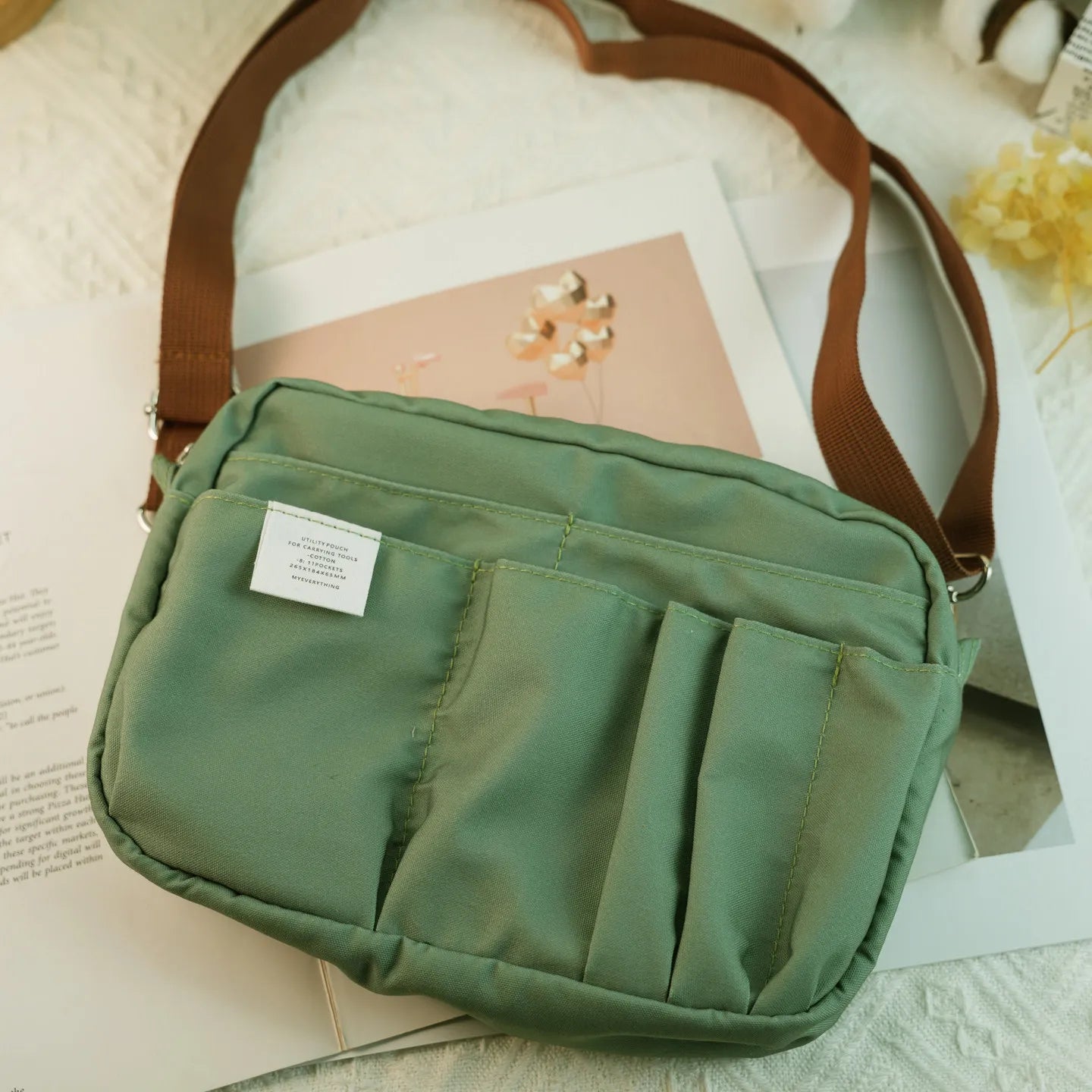 New In Stock Canvas Pencil Pouch Large Capacity Solid Color Japanese Style Portable Multifunctional Journal Storage Bag For Use