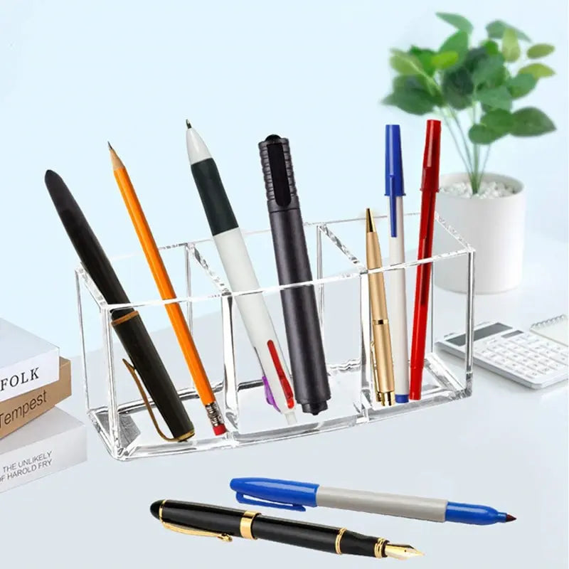 Clear Acrylic 3 Grid Makeup Box Organizer Storage Lipstick Nail Polish Display Stand Holder Cosmetic Jewelry Case Tools Box