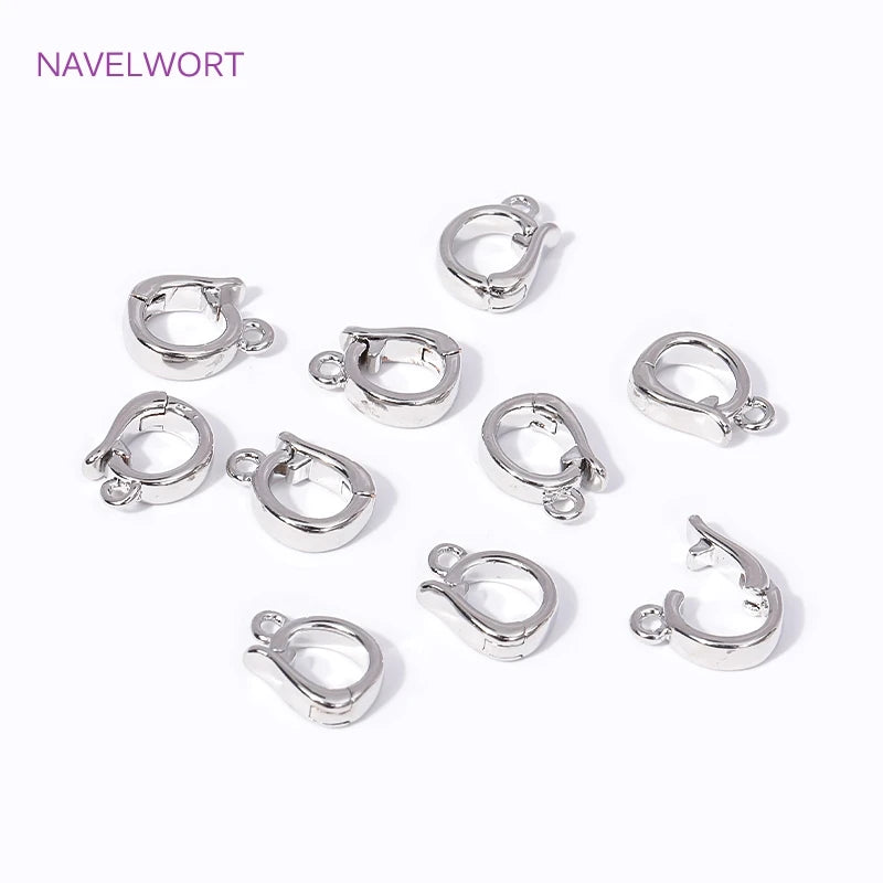 18K Gold Plated Hinged Necklace Enhancer,For Jewelry Making Supplies Pendant Bail Clasps Connector Fastener DIY Accessories