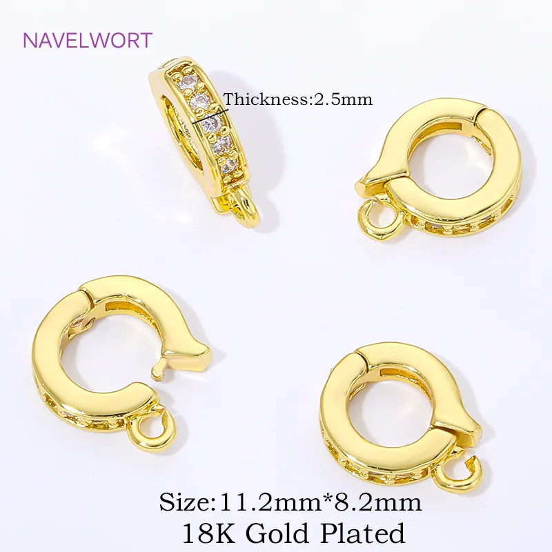 18K Gold Plated Hinged Necklace Enhancer,For Jewelry Making Supplies Pendant Bail Clasps Connector Fastener DIY Accessories