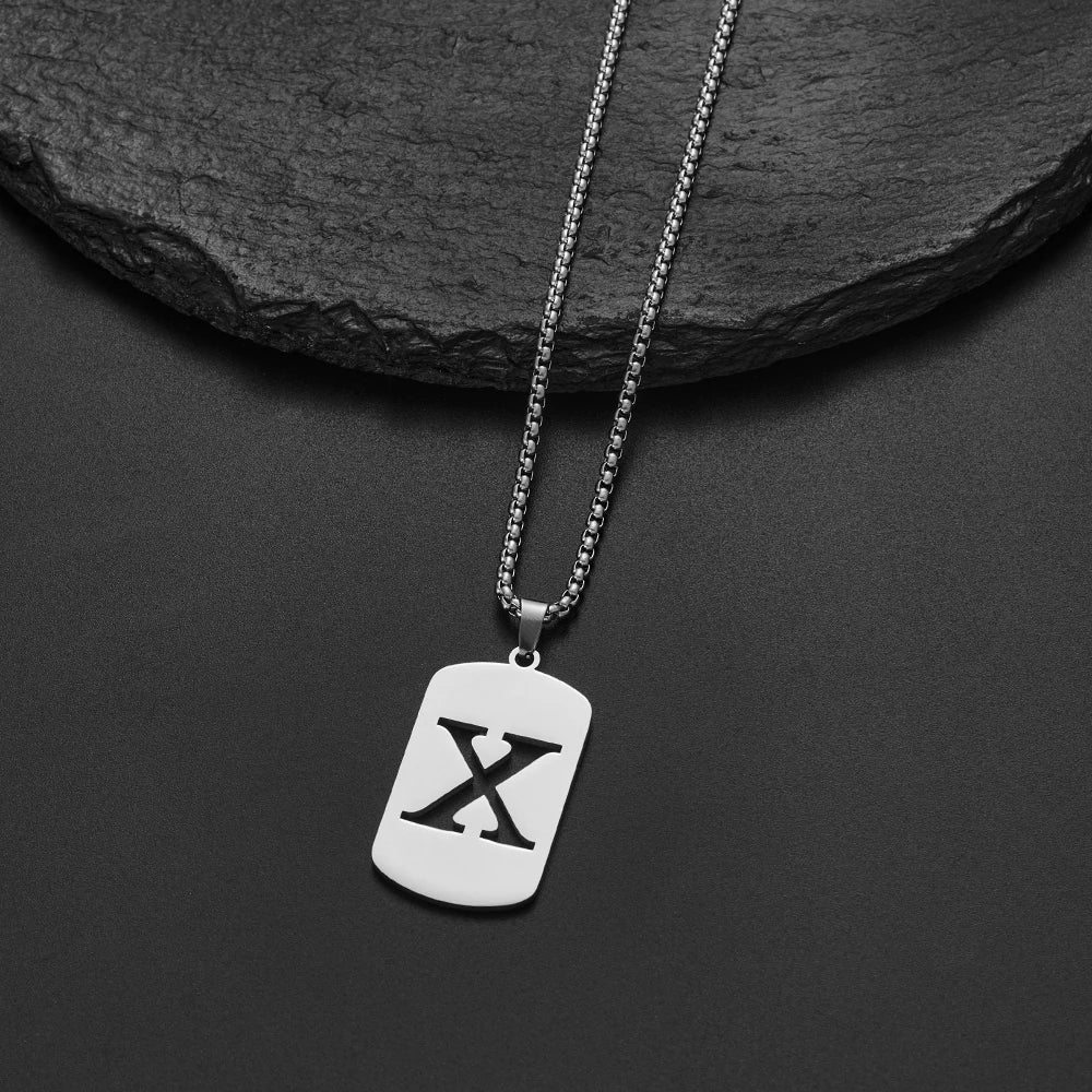 Delicate Initial Name Letters Charm Pendant Necklace For Men Alphabet A-Z Stainless Steel Jewelry Women 2024 Collar Hombre