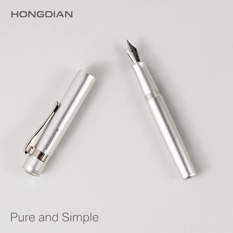 LT Hongdian Short Metal Pocket Fountain Pen Cartridge System Luxury Gift Box Stylish Business Student Calligraphy Pen M2