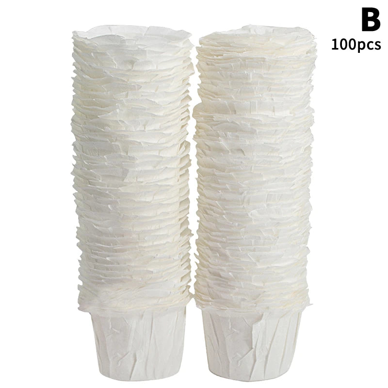 Universal Fit Disposable Paper Coffee Filter for Keurig Single-Serve Reusable K-Cups Coffee Maker - Pack of 100