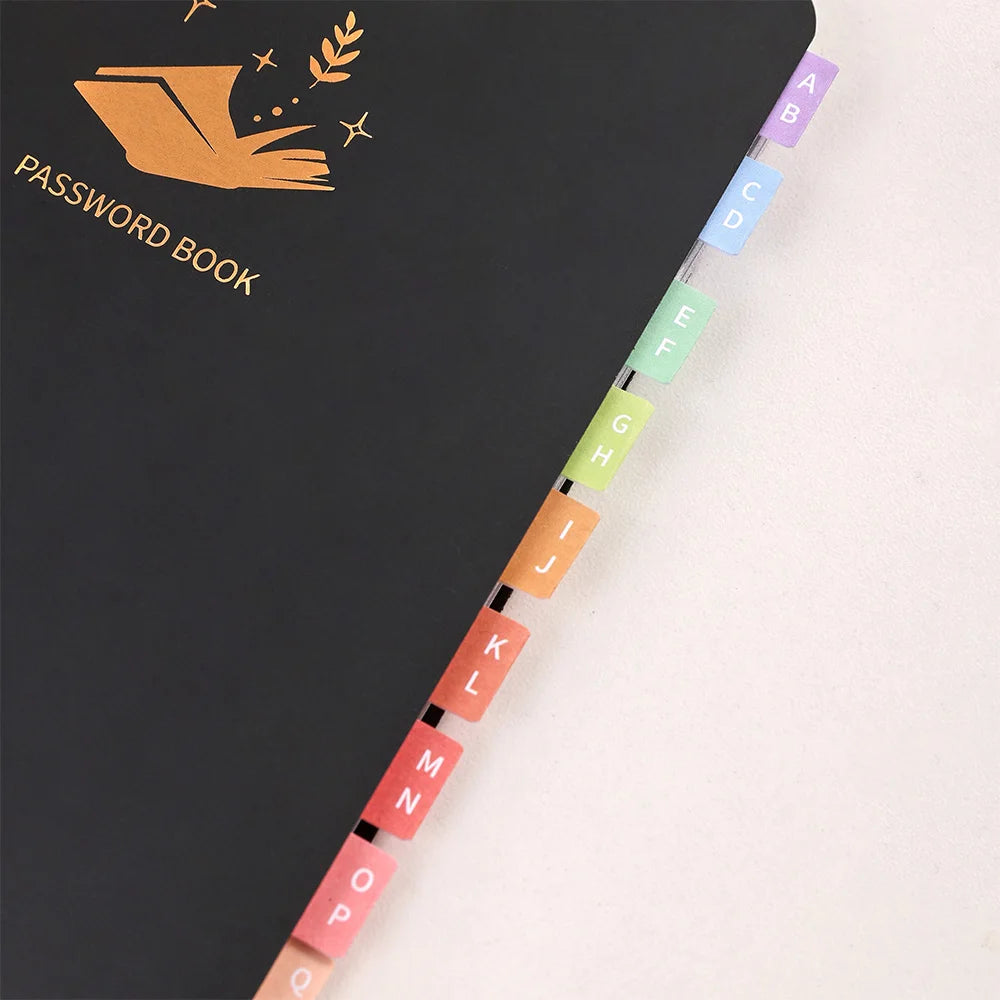 65 sheets Simple Coil Password Book With A-Z Stickers Advanced Address Password Manager Quick Access Username Password Storage
