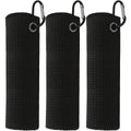 3 Pack Golf Towels, 30cm*30cm,11.81in*11.81in, Microfiber Waffle Pattern Golf Towel-Contains Golf Towels in Three Colors of Blac