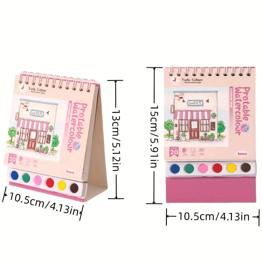 20 sheet watercolor sketchbook set, colorless leaves, suitable for creative drawing boards of students and professionals